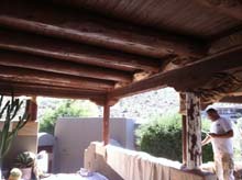 Example of a patio repaired and painted by Arek and Chad Painting